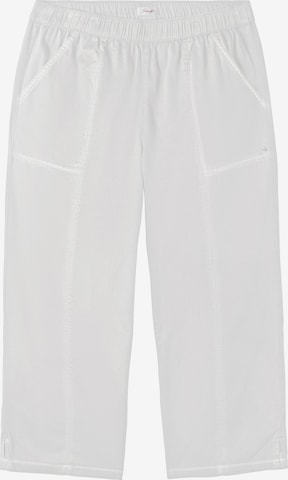 SHEEGO Pleat-Front Pants in White: front