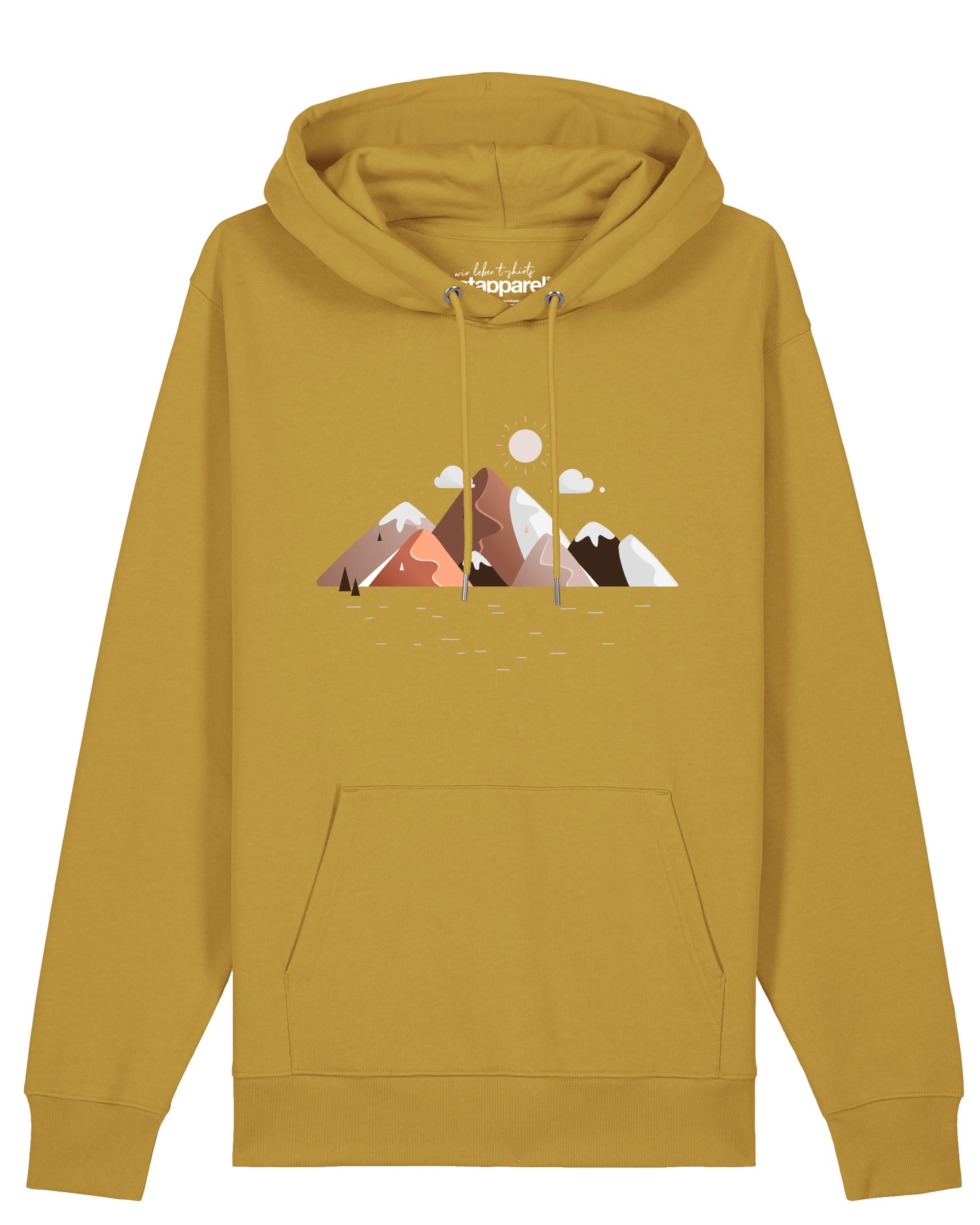 Watapparel Sweatshirt 'Mountains & Moon' in Yellow: front