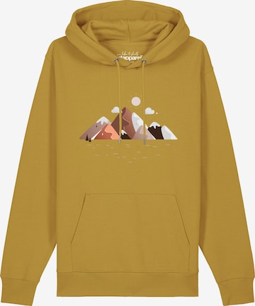 Watapparel Sweatshirt 'Mountains & Moon' in Yellow: front
