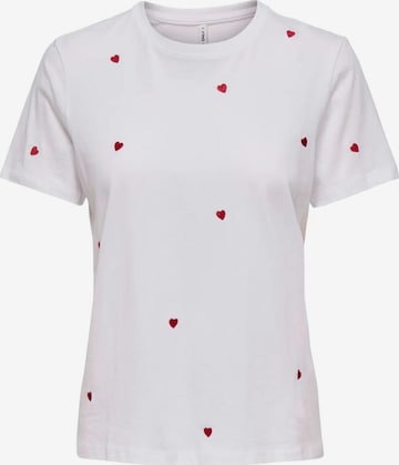 T-shirt 'ONLKETTY' ONLY en blanc : devant