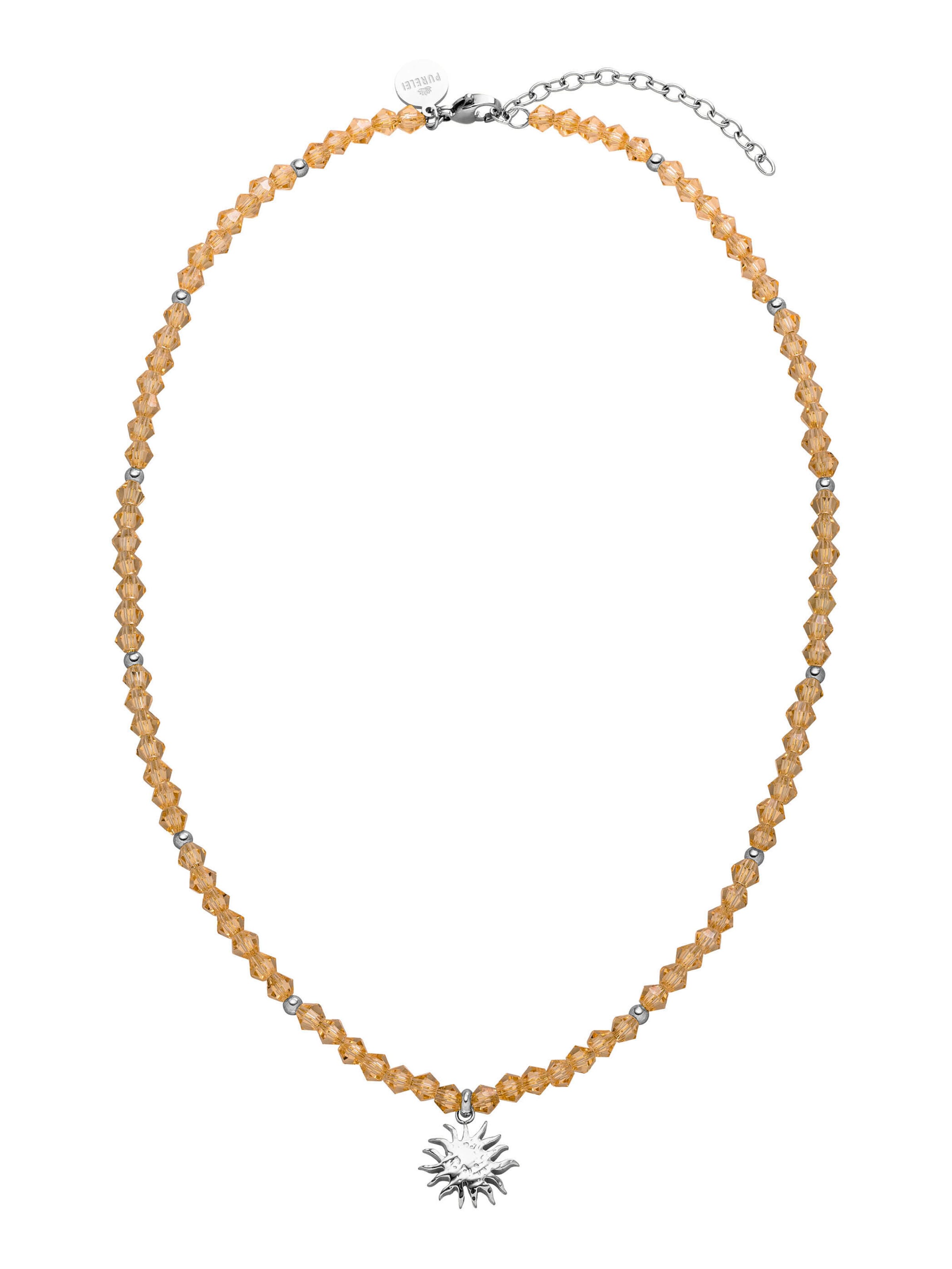 PURELEI Kette 'Sunray' in orange / silber, Produktansicht
