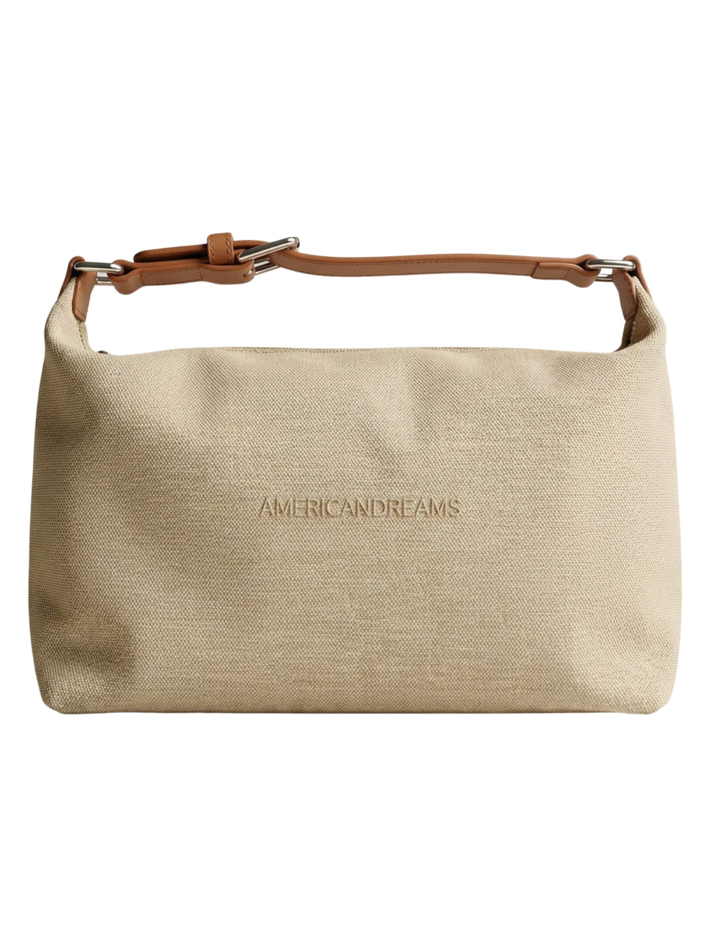 americandreams Handbag 'Canvas Club' in Beige: front