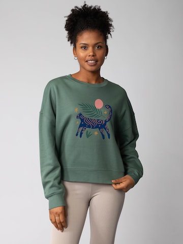 Sweat-shirt 'Love and flex ' Watapparel en vert : devant