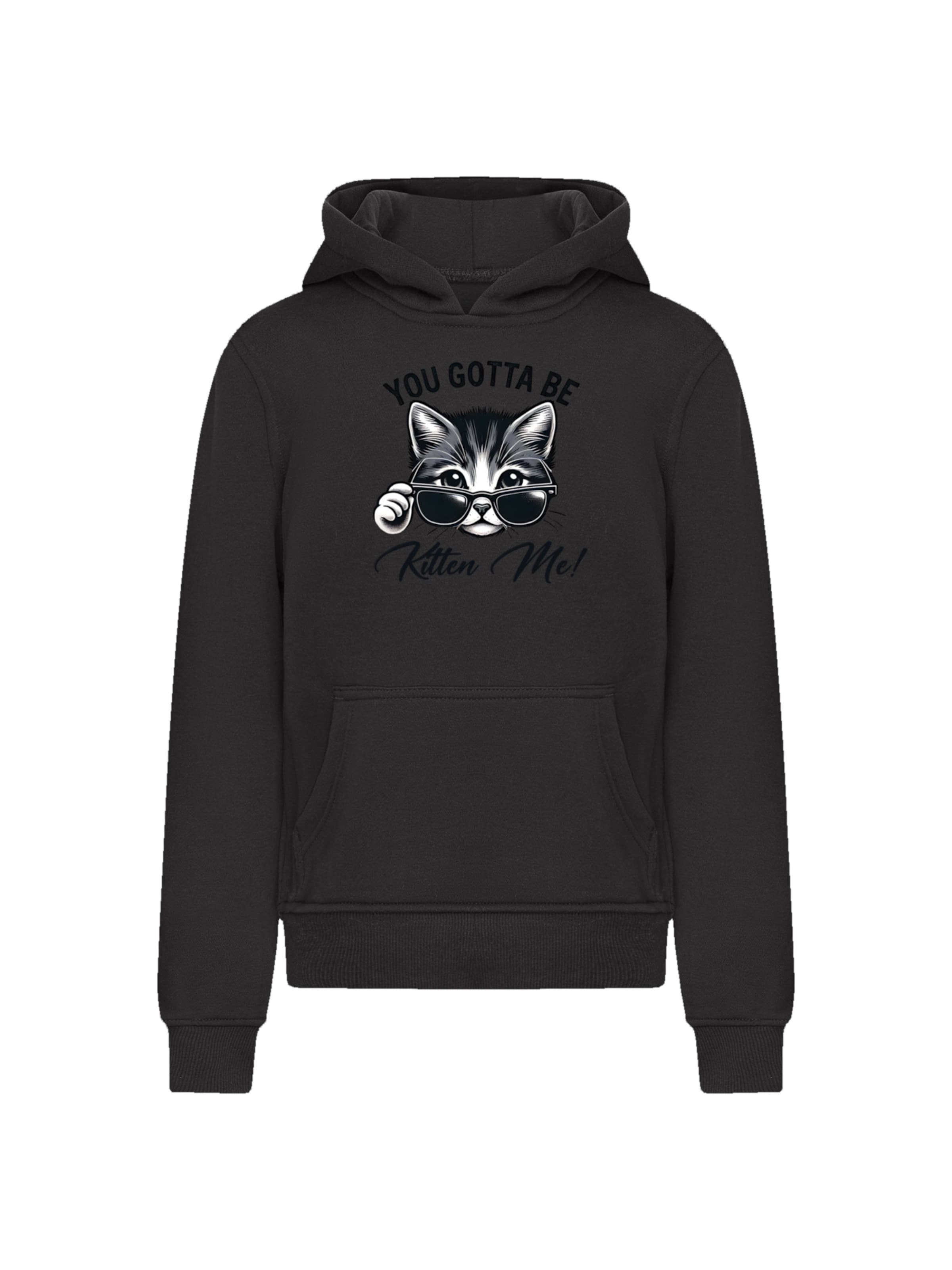 Sweat-shirt 'Kätzchen You Gotta Be Kitten Me!' F4NT4STIC en noir : devant