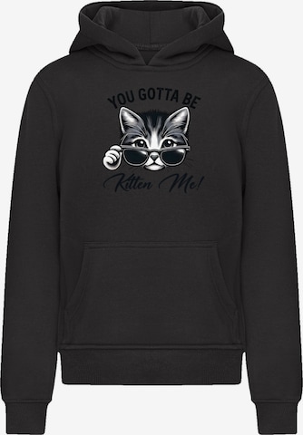 F4NT4STIC Sweatshirt 'Kätzchen You Gotta Be Kitten Me!' in Zwart: voorkant