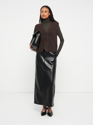 Samsøe Samsøe Pleten brezrokavnik 'Sajeanne' | rjava barva