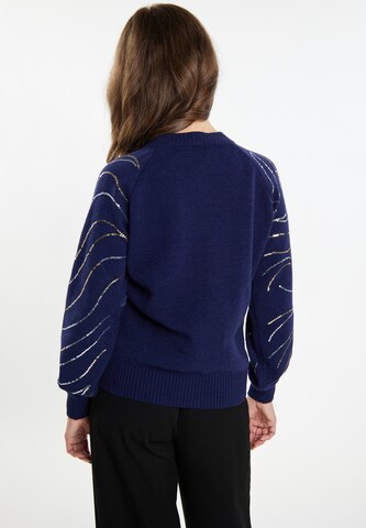 usha BLACK LABEL Knit Cardigan in Blue