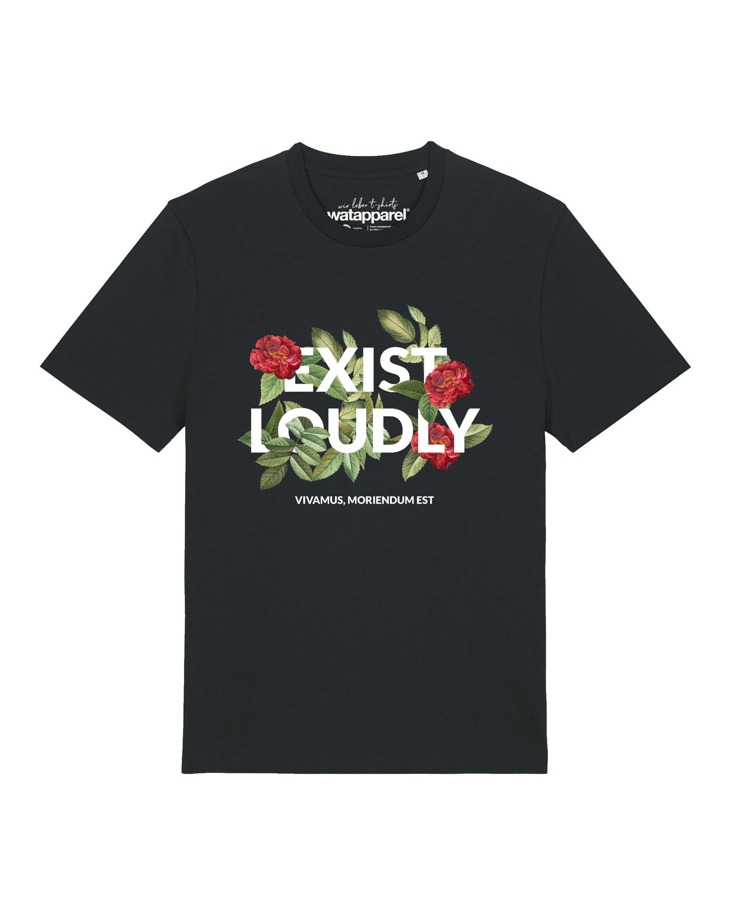 T-Shirt 'Exist Loudly' Watapparel en noir : devant