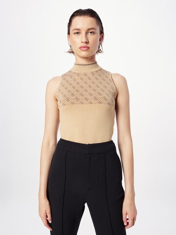 GUESS Knitted Top 'LISE' in Brown: front