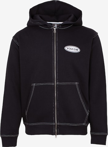 Volcom Zip-Up Hoodie ' WORKARD' in Black: front