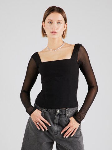 Abercrombie & Fitch Blouse in Zwart: voorkant