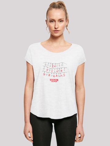 F4NT4STIC Shirt 'Stranger Things In Your Dreams Netflix TV Series' in Wit: voorkant