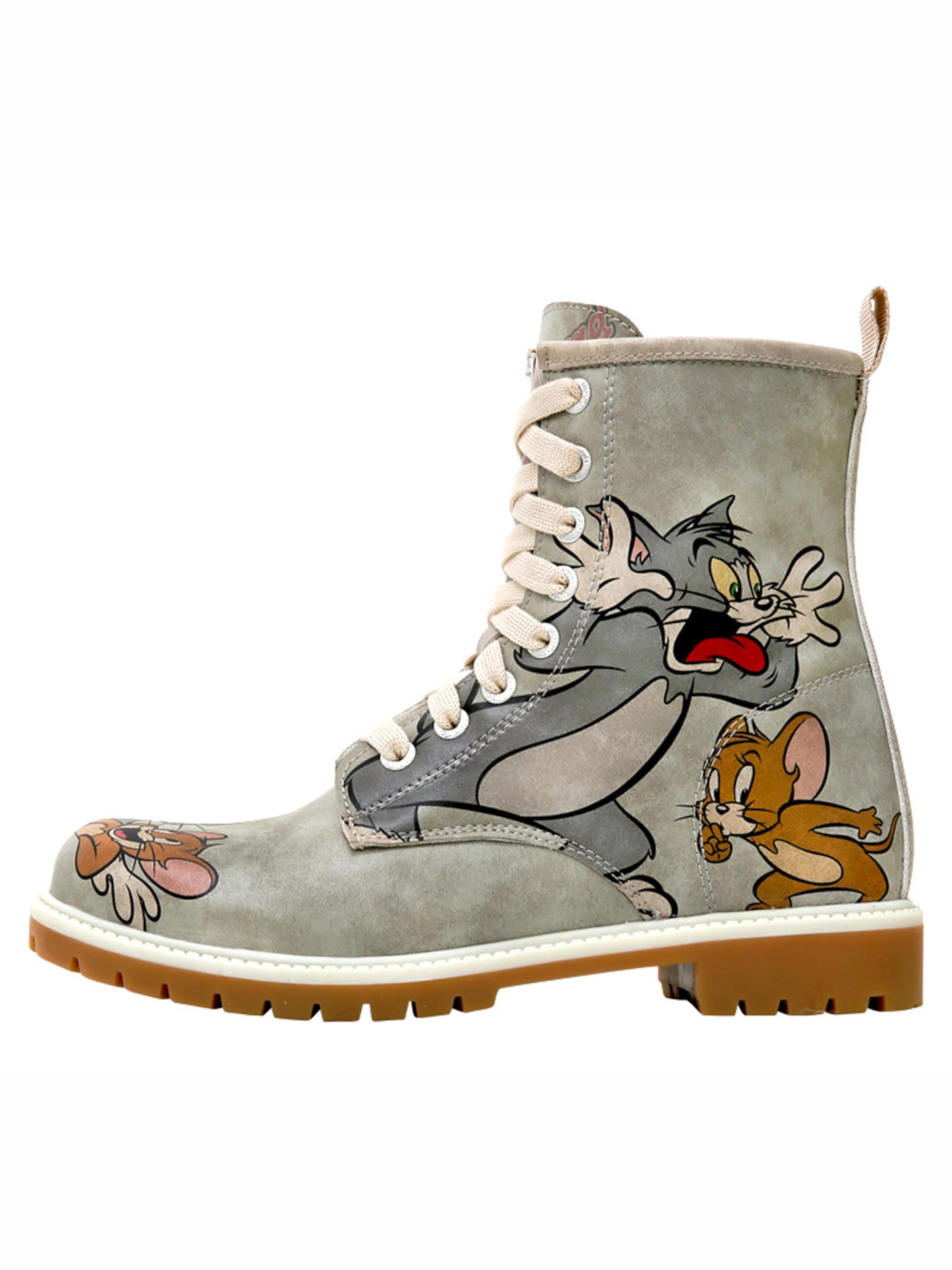 DOGO Schnürstiefel 'Tiny Trouble'‌‌ in Grau: Vorderseite