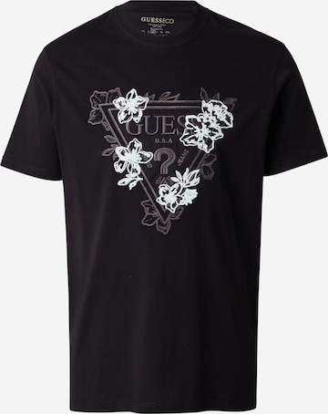 Tricou de la GUESS pe negru: față