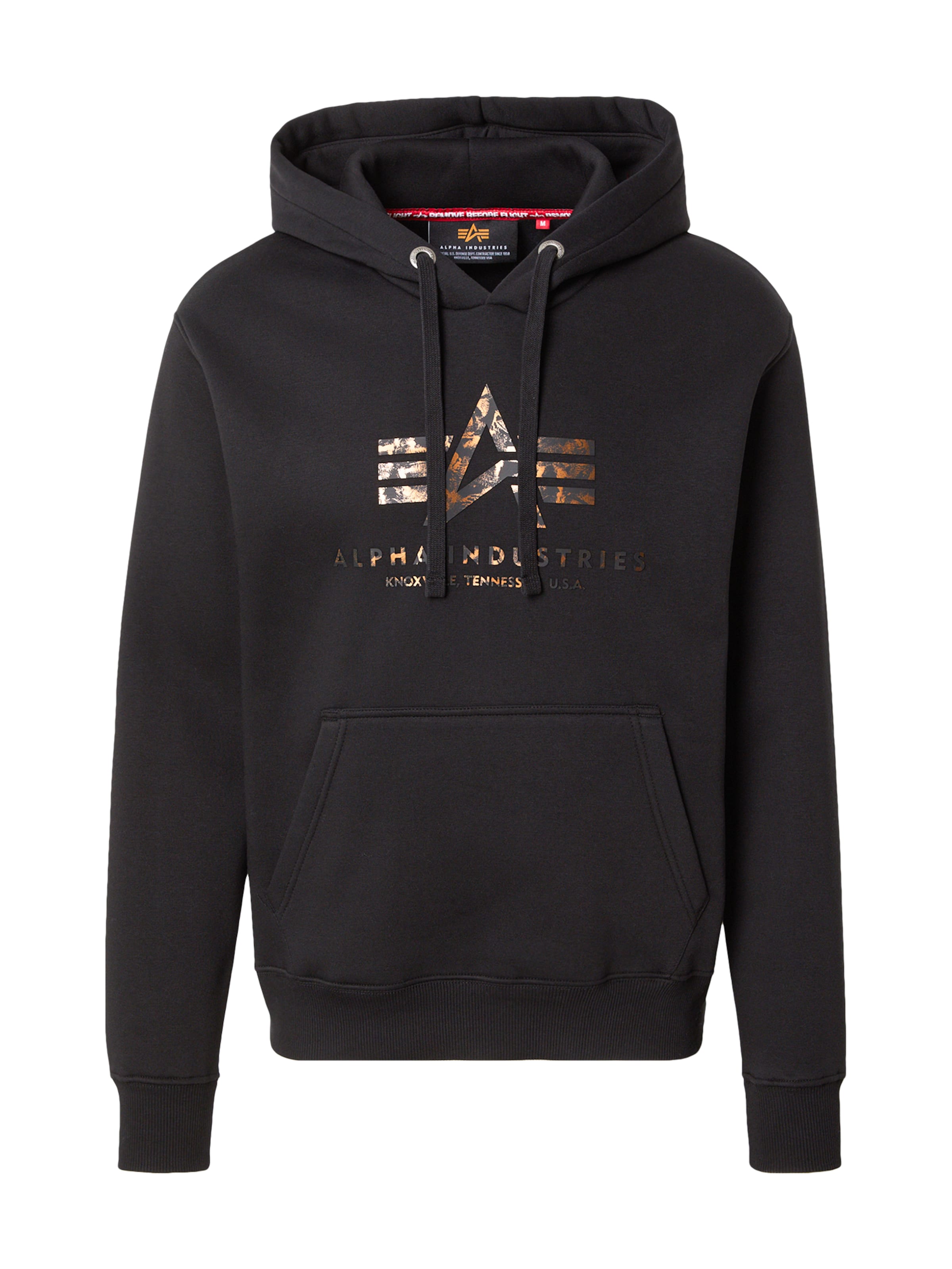 ALPHA INDUSTRIES Sweatshirt i svart: framsida