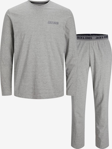 JACK & JONES Long Pajamas 'AXEL' in Grey: front