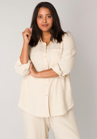 BASE LEVEL CURVY Blouse in Beige