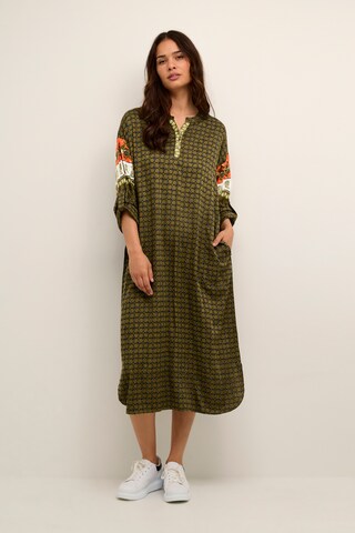 Cream Dress 'Emmeli' in Green: front