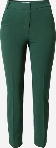 Warehouse Slim fit Trousers with creases in Green: front