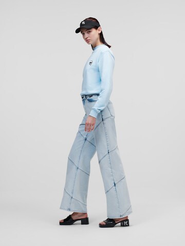 Karl Lagerfeld Zvonové kalhoty Džíny – modrá