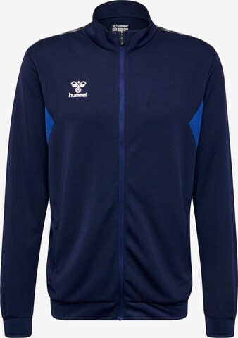 Hummel Athletic Zip-Up Hoodie 'AUTHENTIC PL' in Blue: front