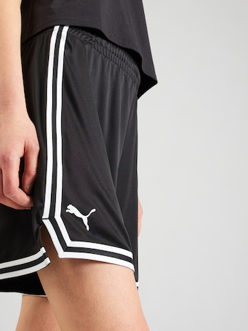 Regular Pantalon de sport 'Hoops Team' PUMA en noir