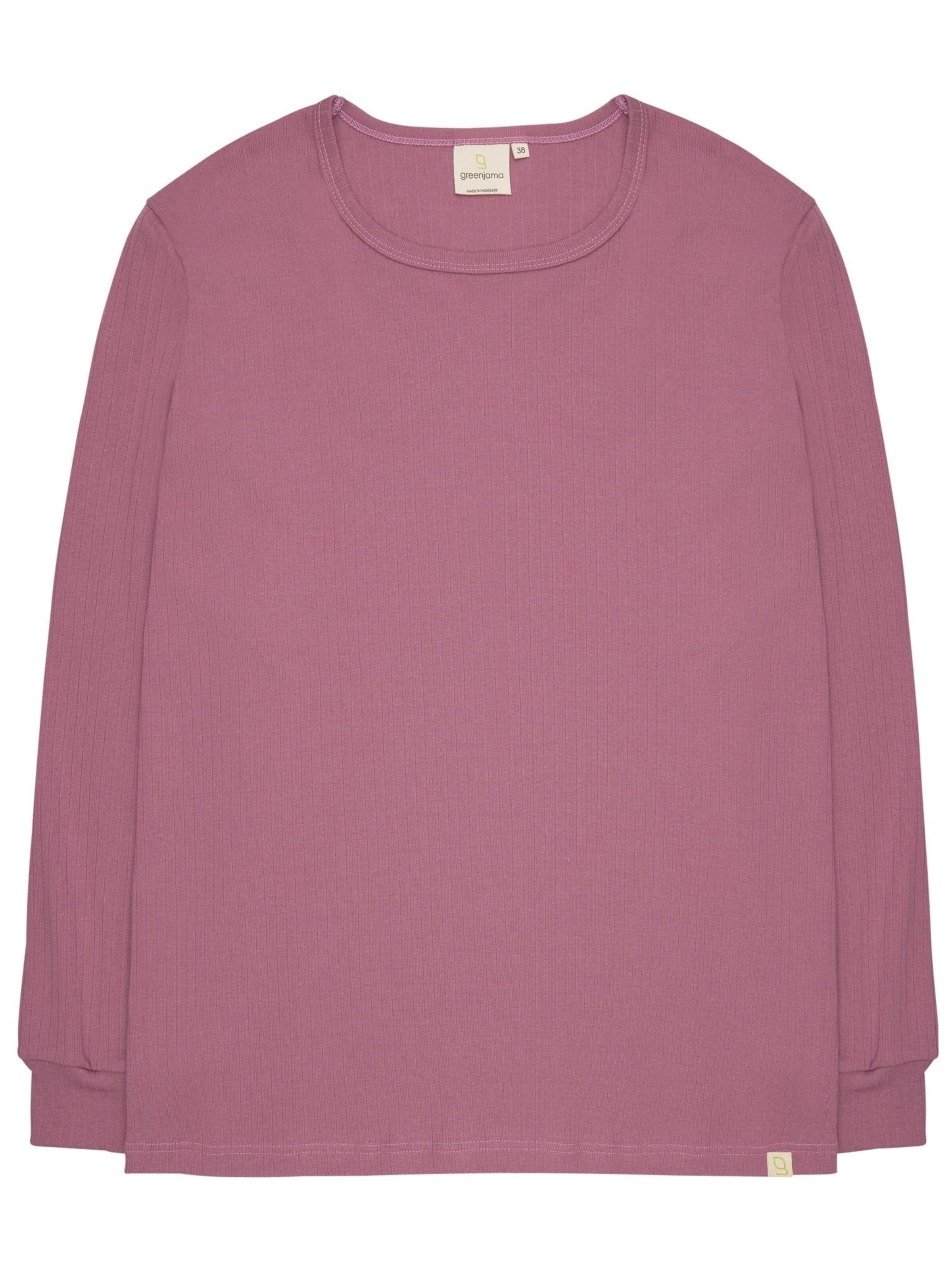greenjama Schlafshirt 'Derby-Rib'‌‌‌‌‌‌‌‌‌‌ in Lila: Vorderseite