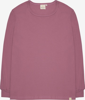 greenjama Schlafshirt 'Derby-Rib' in Lila: Vorderseite