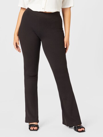 PIECES Curve Flared Trousers 'NALA' in Black: front