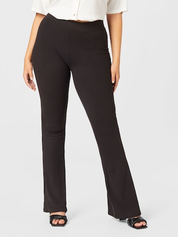 PIECES Curve Flared Pants 'NALA' in Black: front
