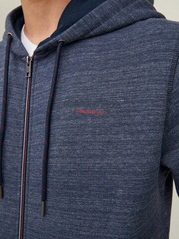 JACK & JONES Zip-Up Hoodie 'Berg' in Blue