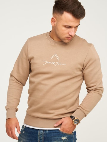 JACK JONES Sweatshirt 'JCOLABO' in Beige