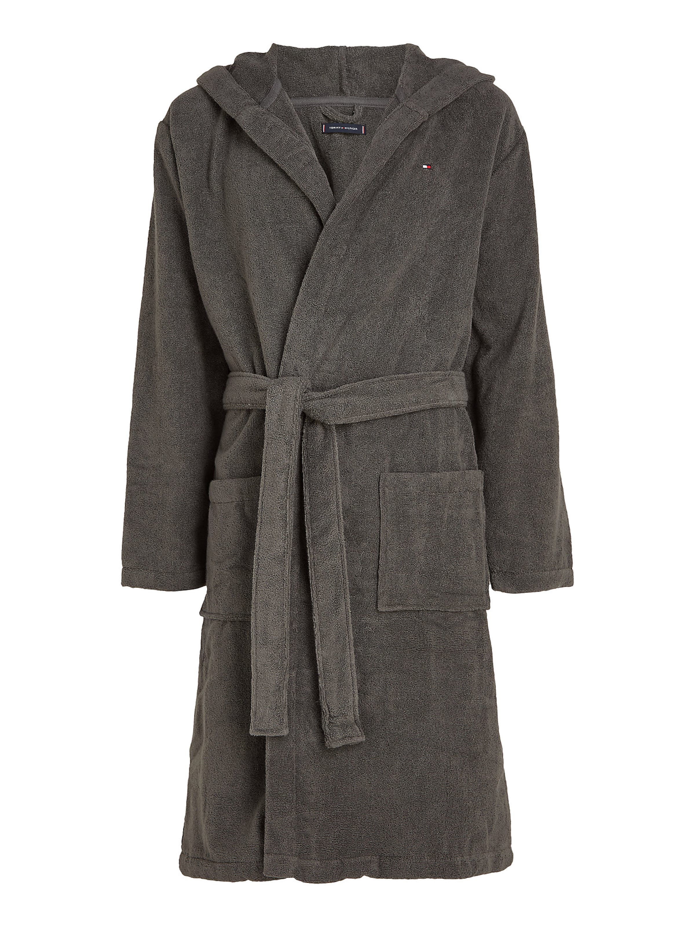 Tommy Hilfiger Underwear Банный халат короткий в Серый: спереди