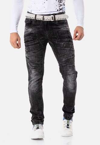 CIPO & BAXX Regular Jeans in Zwart: voorkant