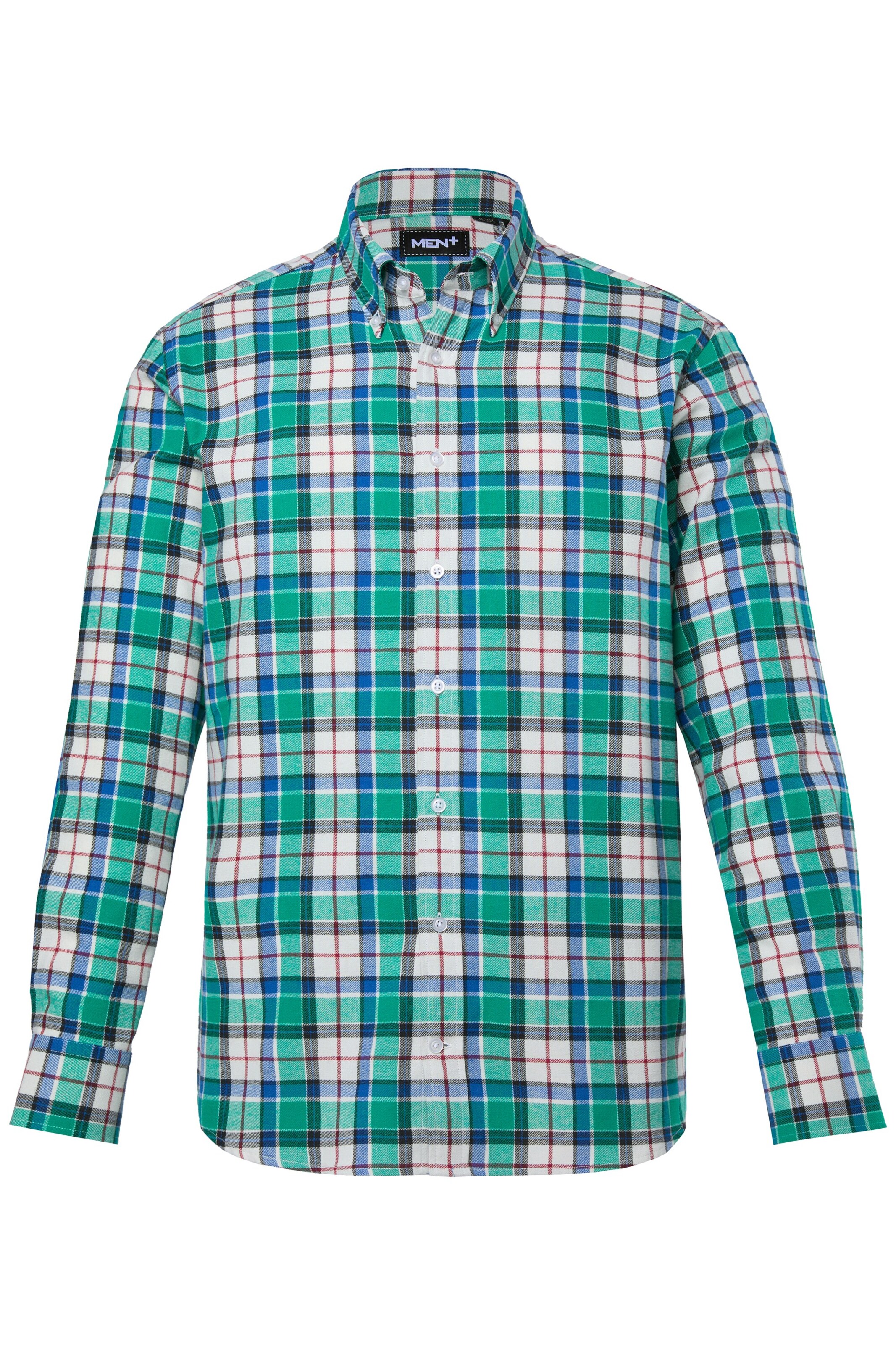 Men Plus Comfort fit Overhemd in Blauw: voorkant