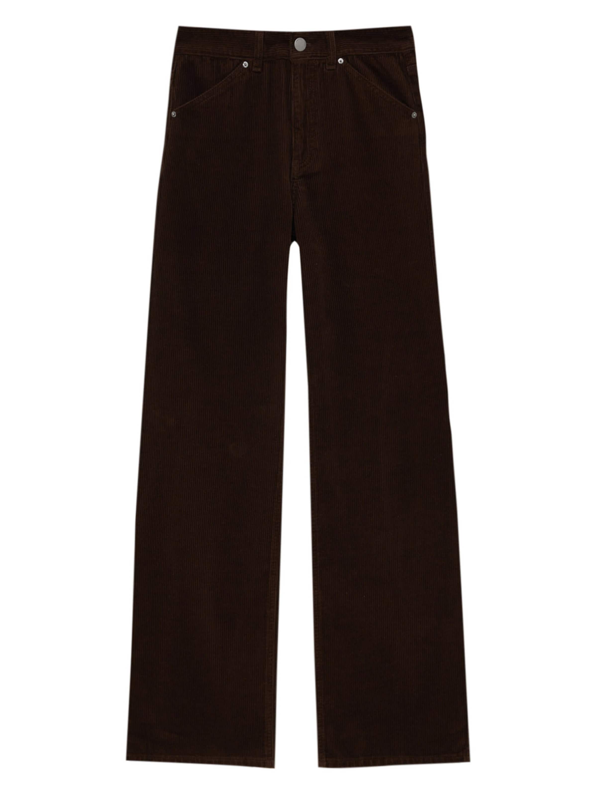 Wide leg Pantaloni de la Pull&Bear pe maro: față