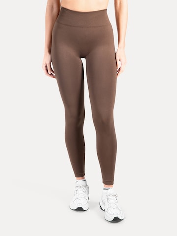 Smilodox Slim fit Leggings in Brown: front