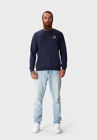 Oldskull Sweatshirt 'Asian Neo Tokyo Floating Izakaya Graphic' in Blau