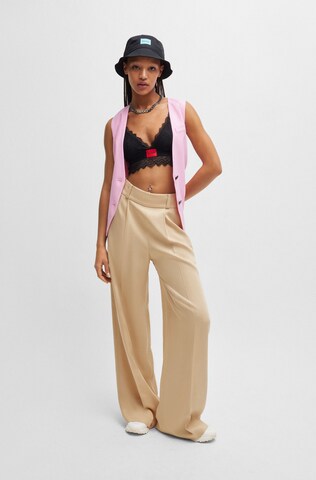 HUGO Loose fit Pleat-Front Pants 'Haniana' in Beige