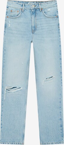 Coupe slim Jean Pull&Bear en bleu : devant