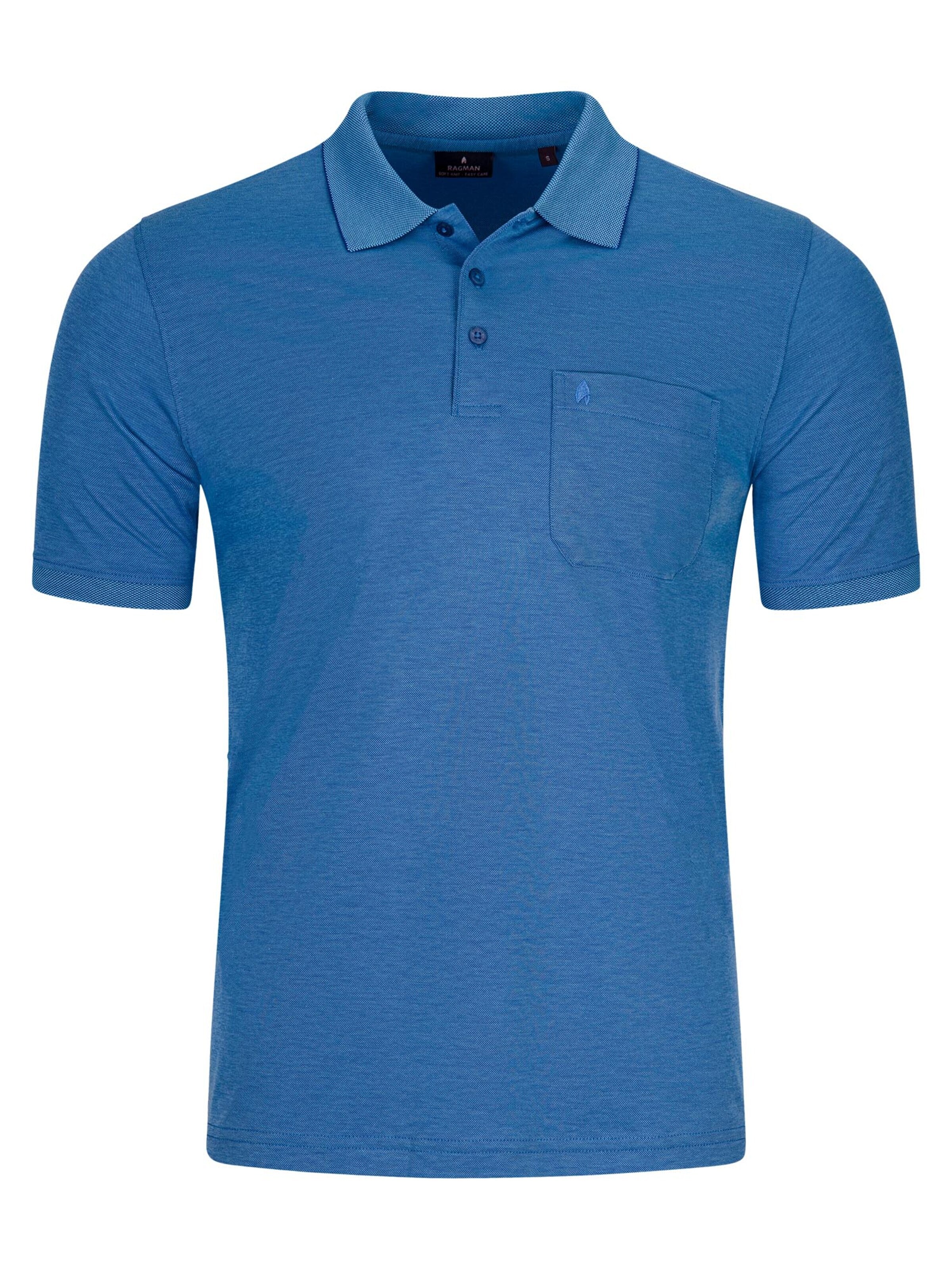 Ragman Shirt 'Basic' in Blauw: voorkant