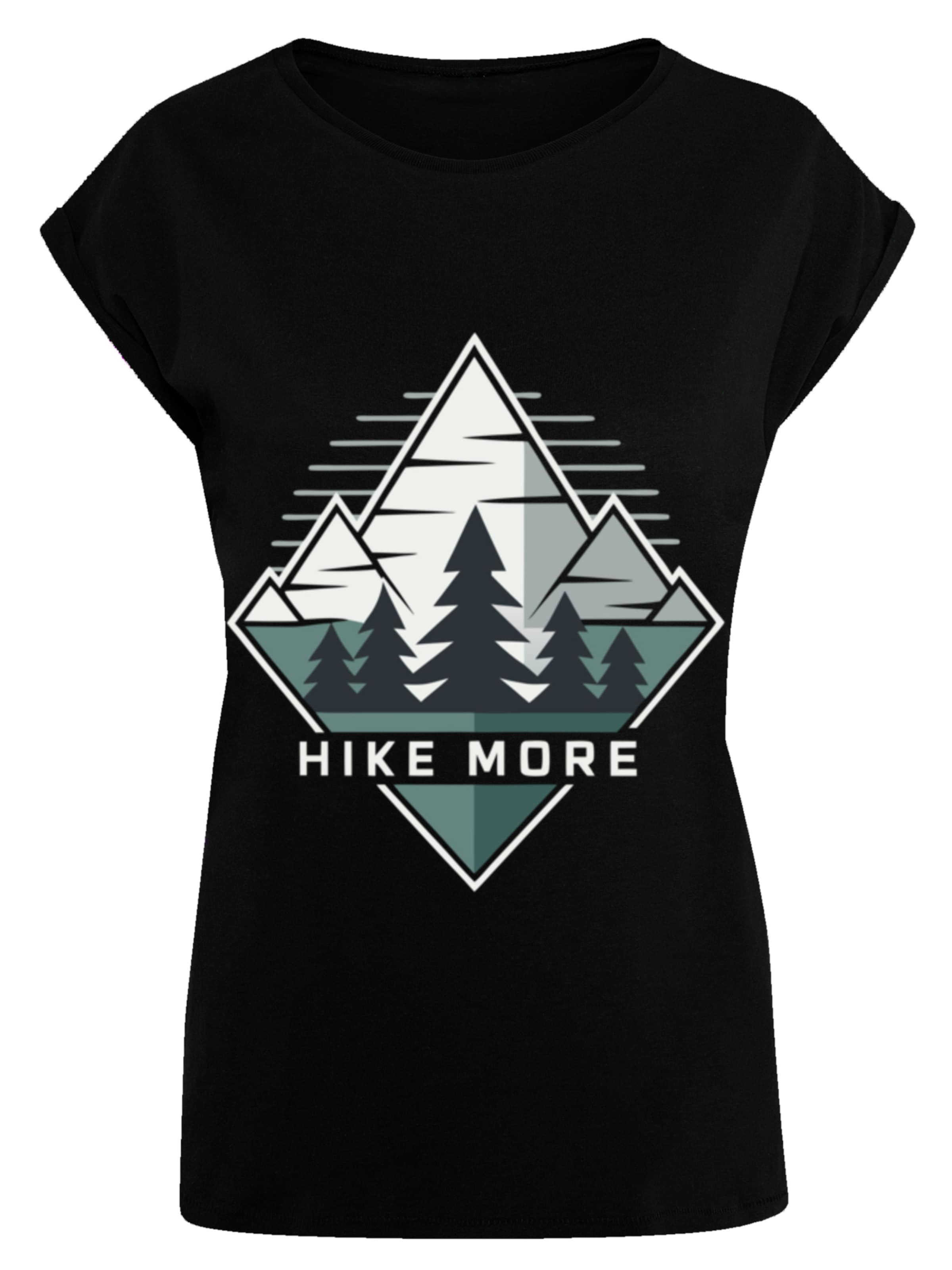 F4NT4STIC Shirt 'Hike More Mountains' in Zwart: voorkant