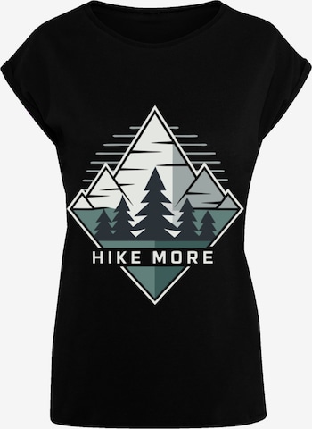 F4NT4STIC Shirt 'Hike More Mountains' in Black: front