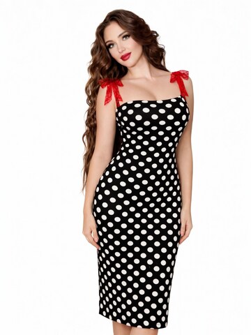 Elena Athanasiadou Cocktail Dress 'POLKA' in Black: front