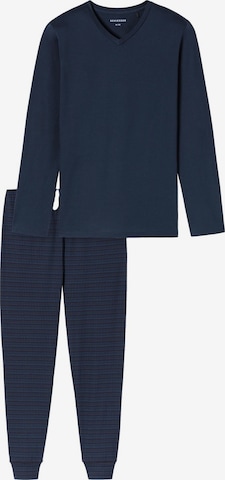 SCHIESSER Pyjama lang 'Casual Essentials' in Blau: Vorderseite