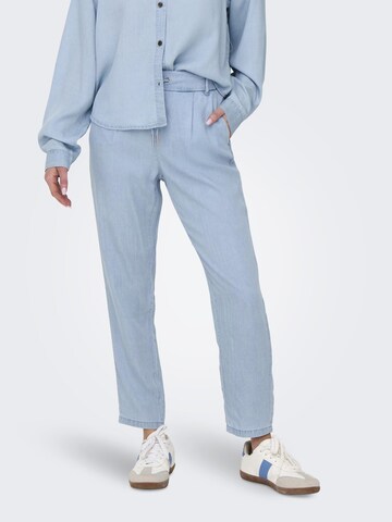 ONLY Tapered Bandplooibroek 'ONLPoptrash' in Blauw: voorkant