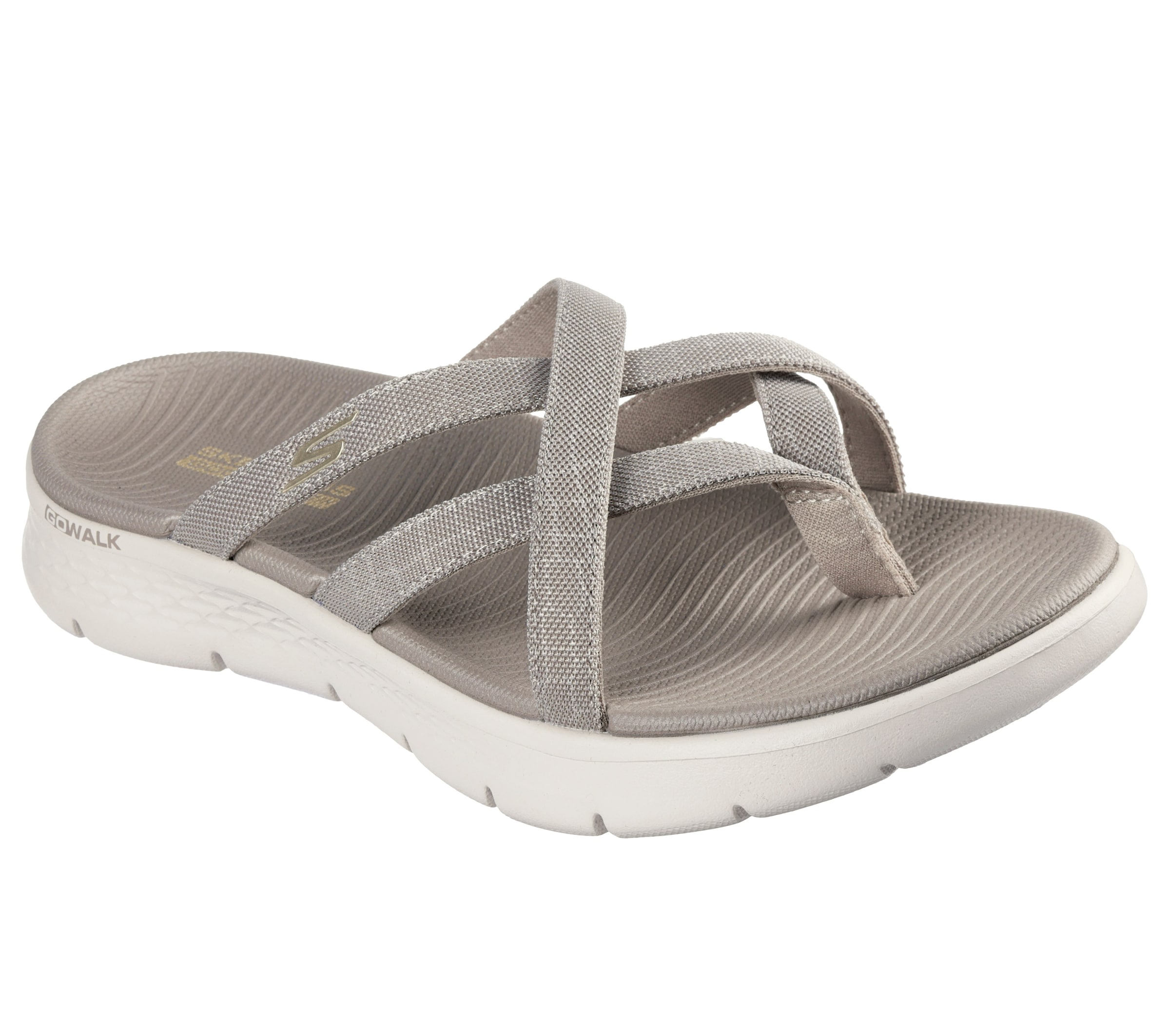 SKECHERS T-Bar Sandals in Grey: front