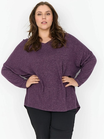 Chemise folklorique ' WA-SIMONE ' Wasabi Concept en violet : devant