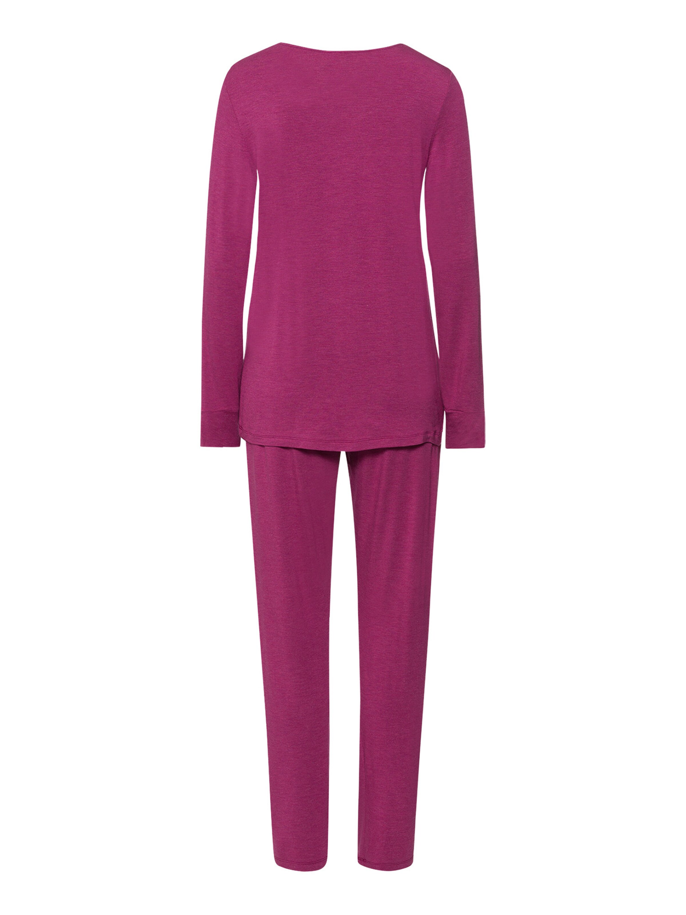 Hanro Pyjama ' Natural Elegance ' in Rood