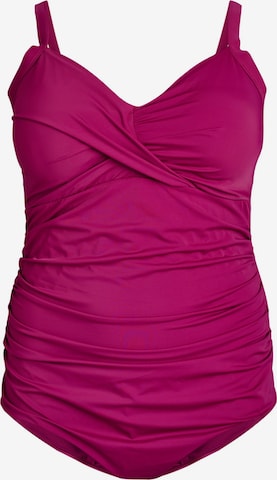 Swim by ZizziT-shirt Jednodijelni kupaći kostim - ljubičasta boja: prednji dio